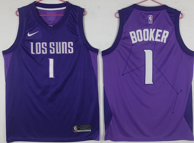 Men Phoenix Suns #1 Booker Purple Game Nike NBA Jerseys